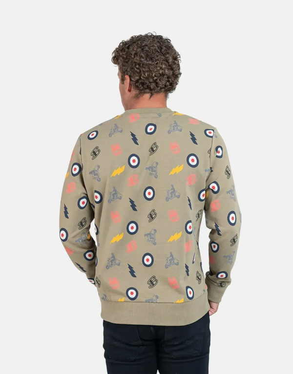 Ben Sherman All Over Print Olive Sweatshirt