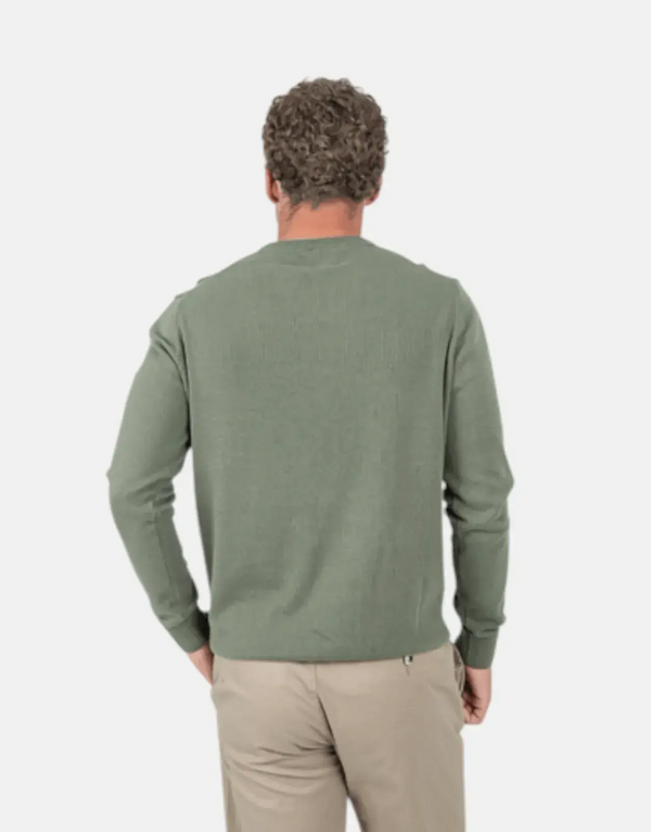 Ben Sherman Crew Neck Olive Knitwear