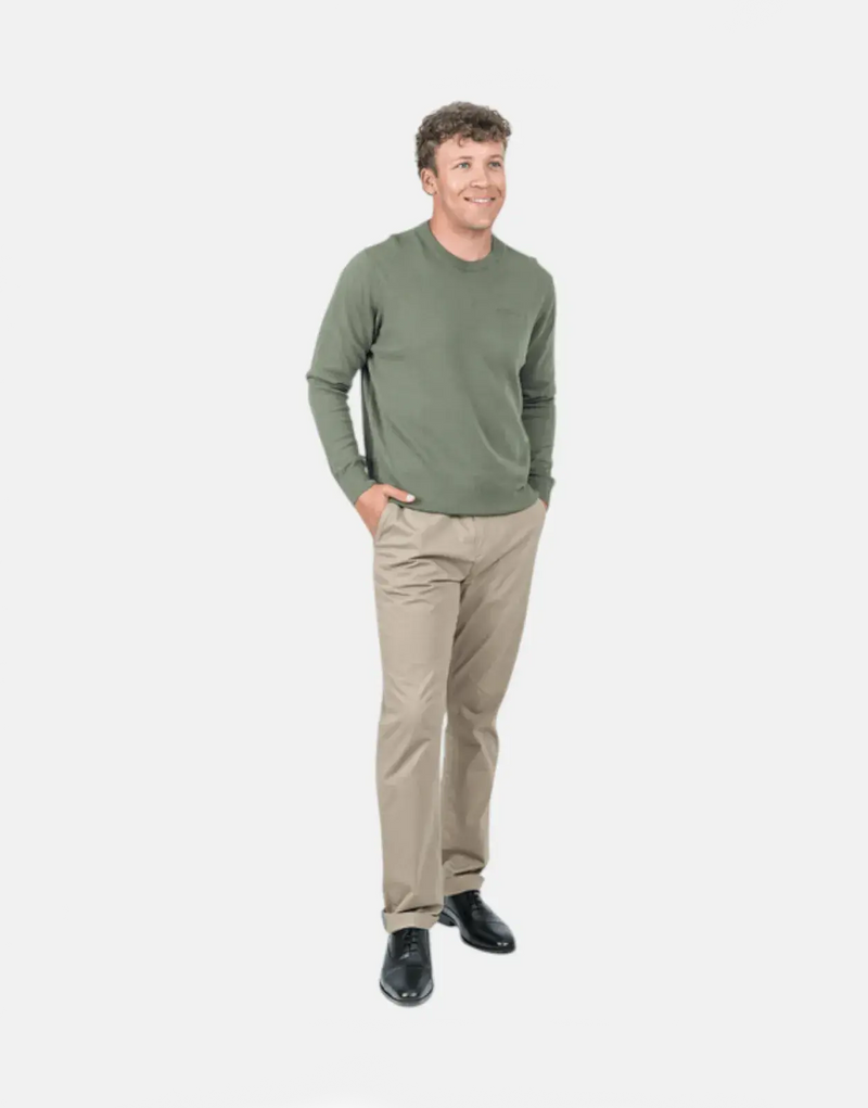 Ben Sherman Crew Neck Olive Knitwear