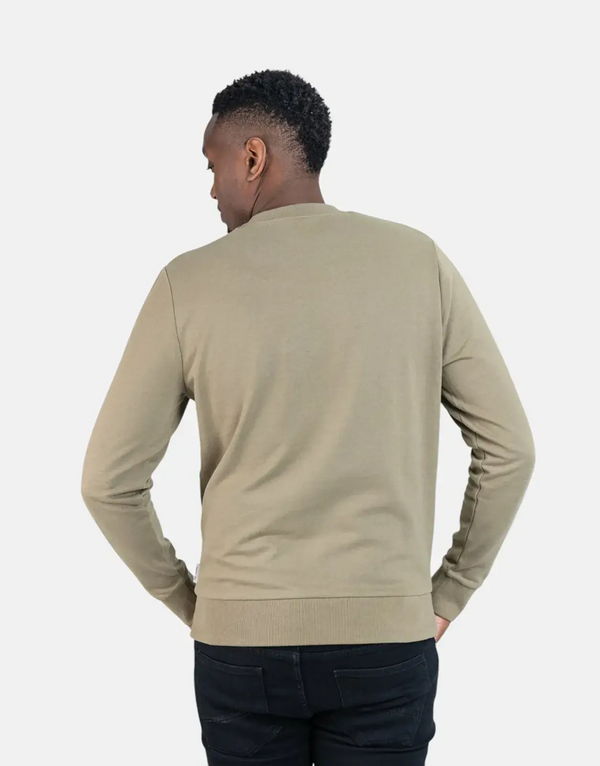 Ben Sherman Embossed 3D Happy Bear Olive Sweatshirt