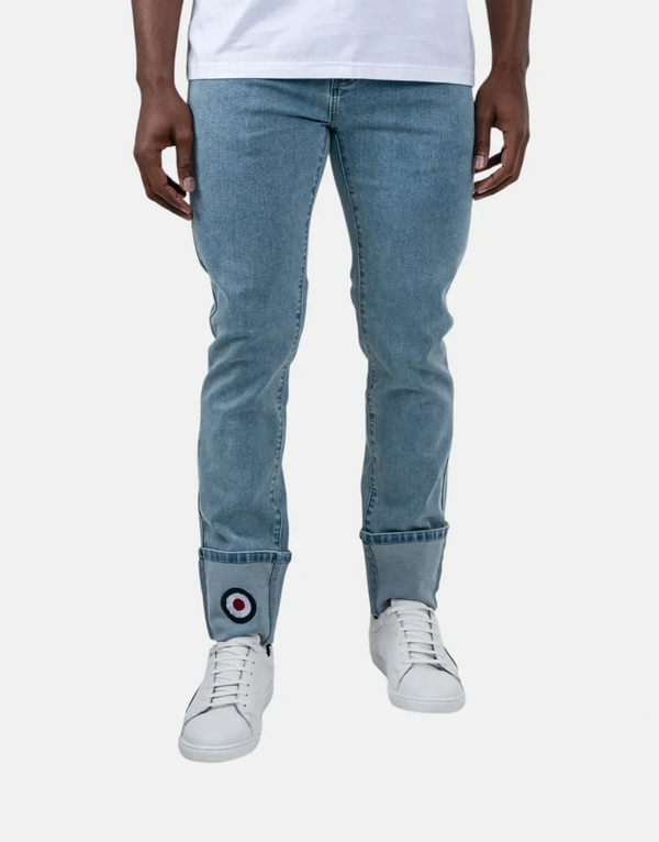 Ben Sherman Target Turn Up Slim Fit Light Blue Denim