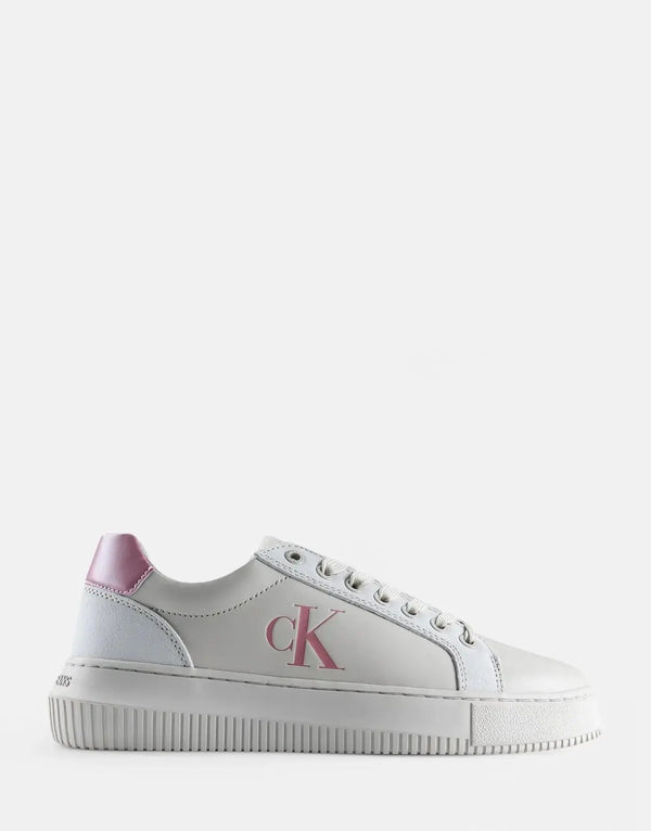 Calvin Klein Chunky Cupsole Leather Off White Multi Sneakers