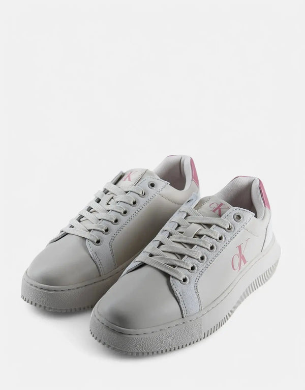 Calvin Klein Chunky Cupsole Leather Off White Multi Sneakers