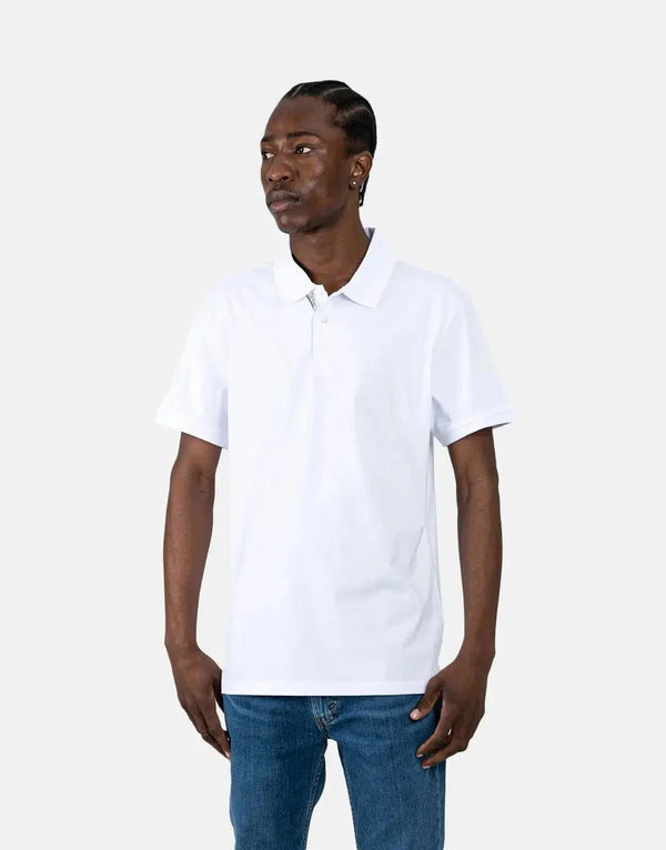 Calvin Klein Smooth Cotton Solid White Polo Shirt