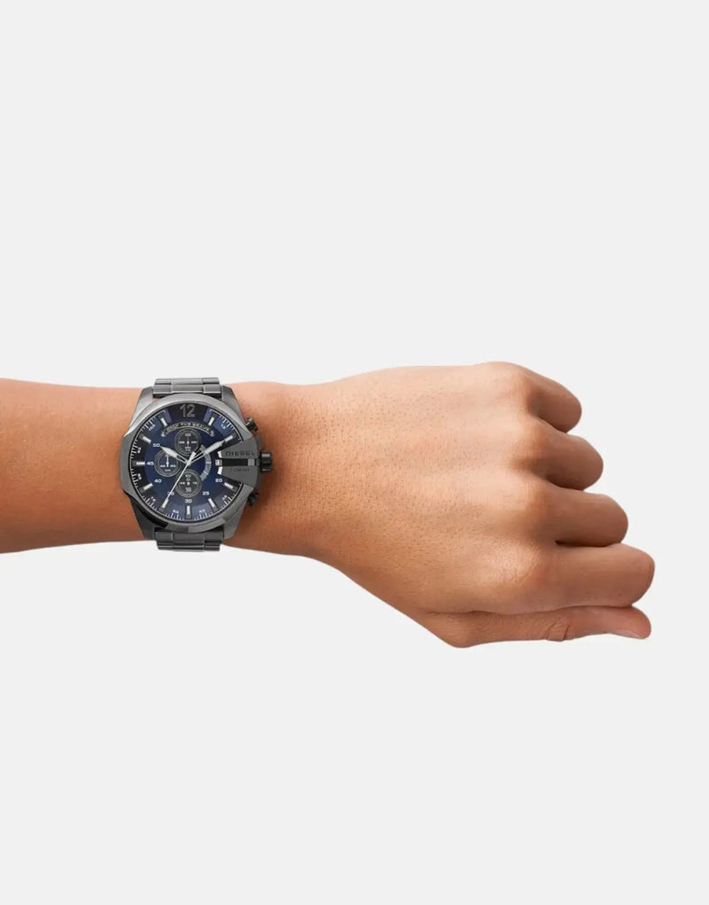 Diesel Mega Chief Gunmetal Round Stainless Steel Watch