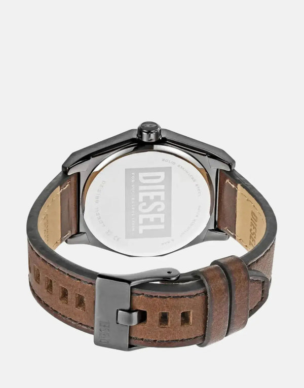 Diesel Scraper Brown NSBB Mixed Leather Watch