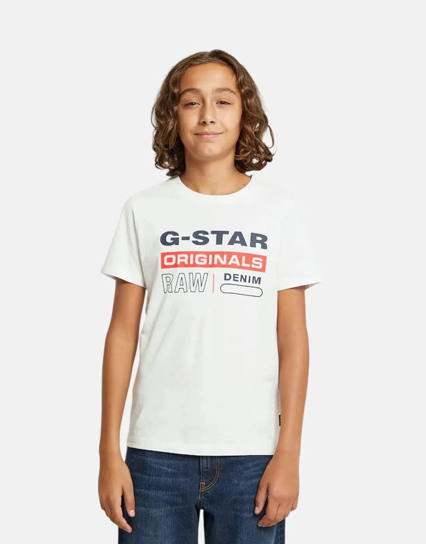 G-Star RAW Kids Regular Originals Logo White T-Shirt
