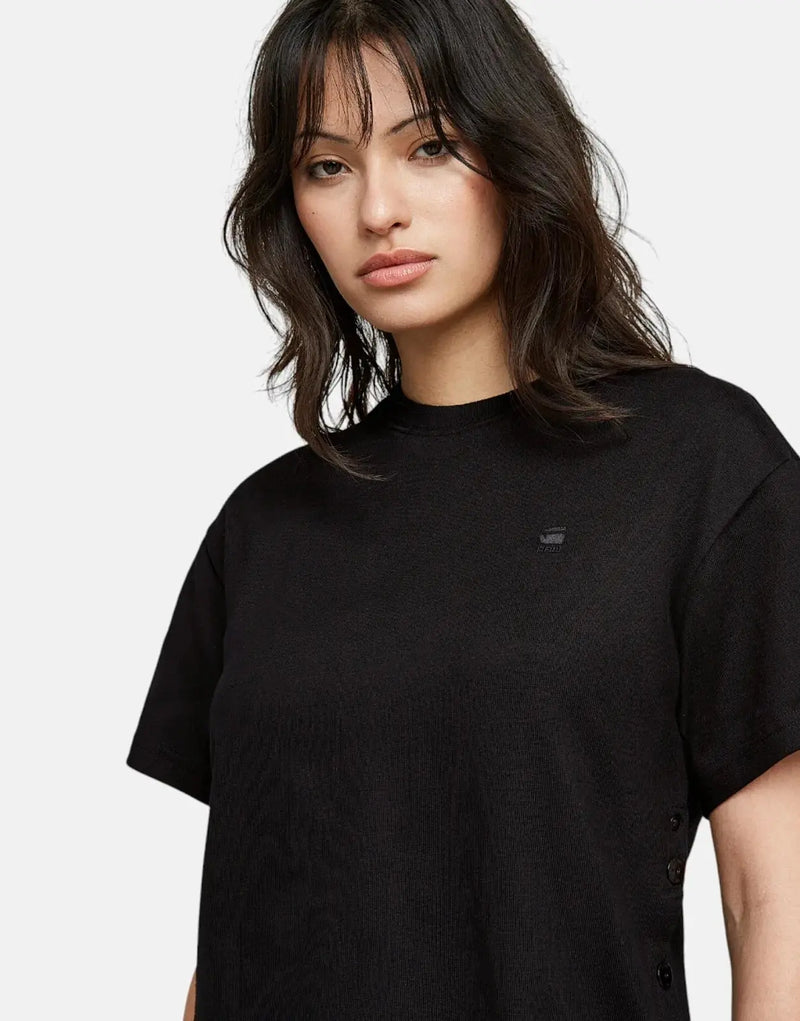 G-Star RAW Side Buttons Relaxed Black T-Shirt