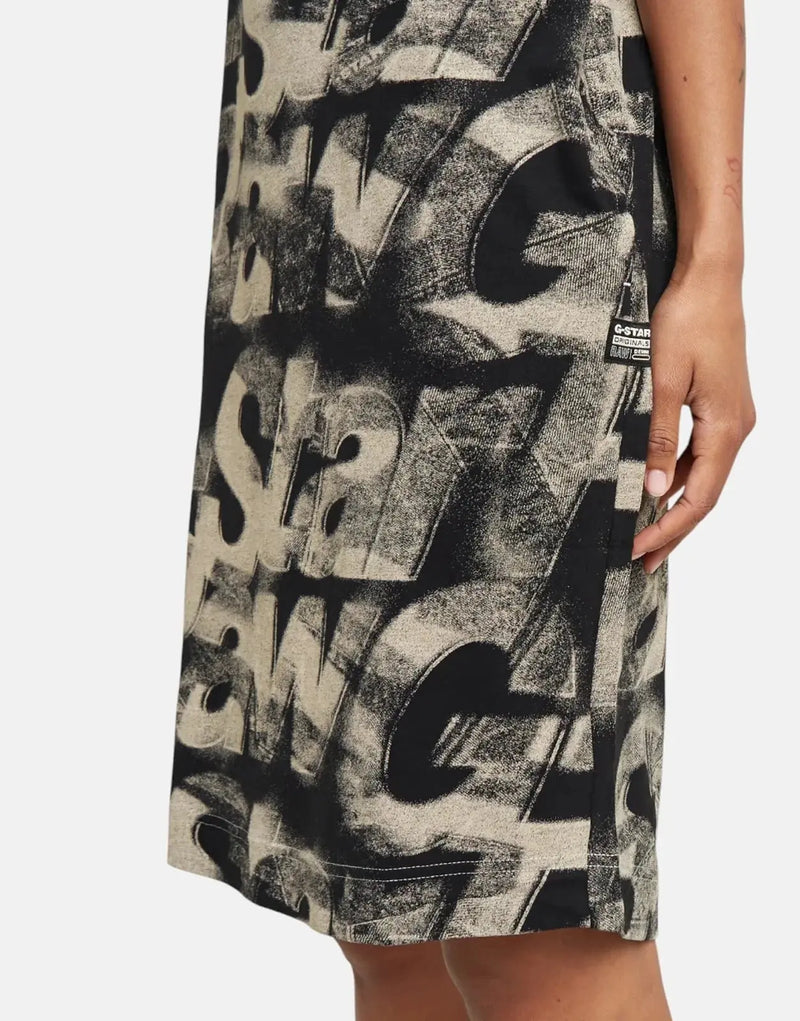 G-Star RAW Sprayed Letters Loose Dress ChalkSL