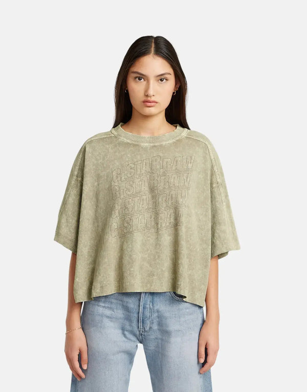 G-Star RAW Washed Multi Logo Oversized Brick Top