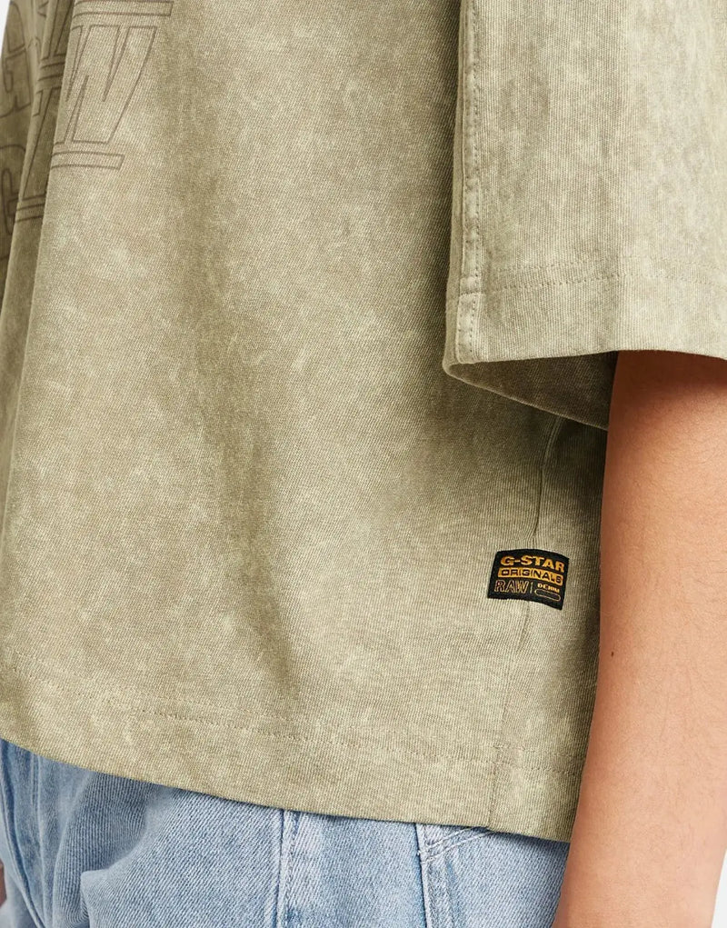 G-Star RAW Washed Multi Logo Oversized Brick Top