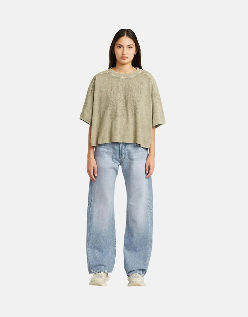 G-Star RAW Washed Multi Logo Oversized Brick Top