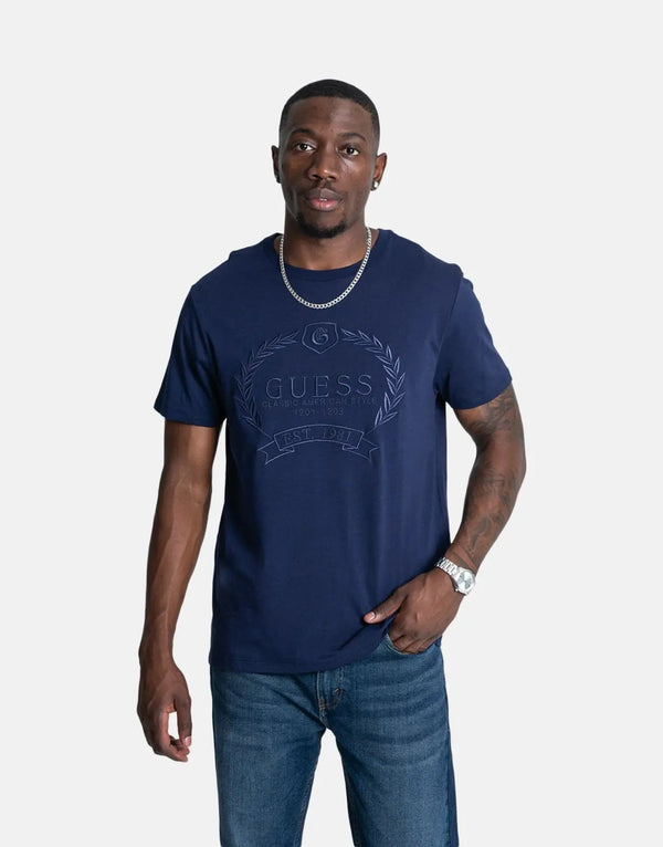 Guess Classic Crest Logo Dark Blue T-Shirt