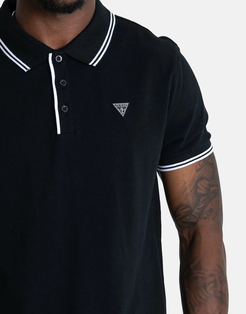Guess Tipped Core Black Polo Shirt