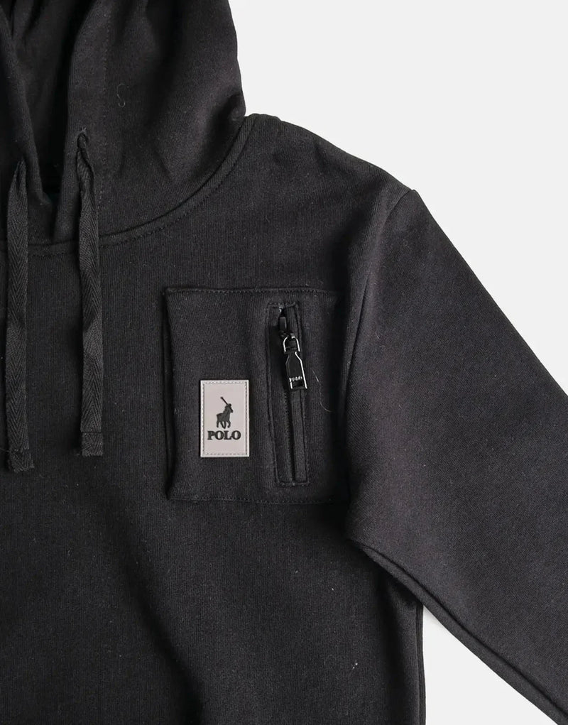 Polo Boys Clayton Black Hooded Sweatshirt
