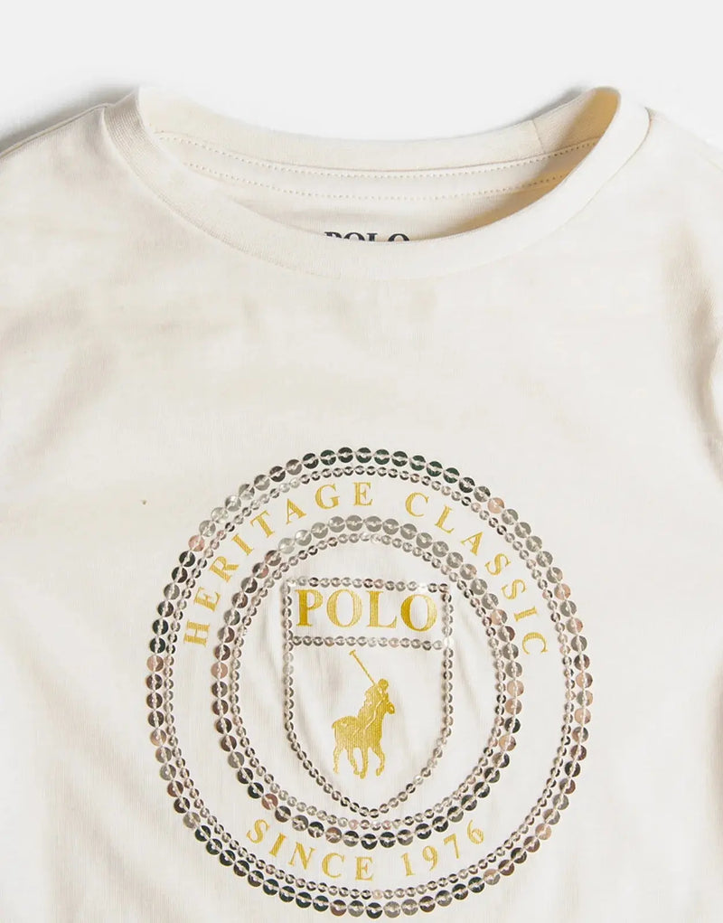 Polo Girls Claire Sequin Sand T-Shirt