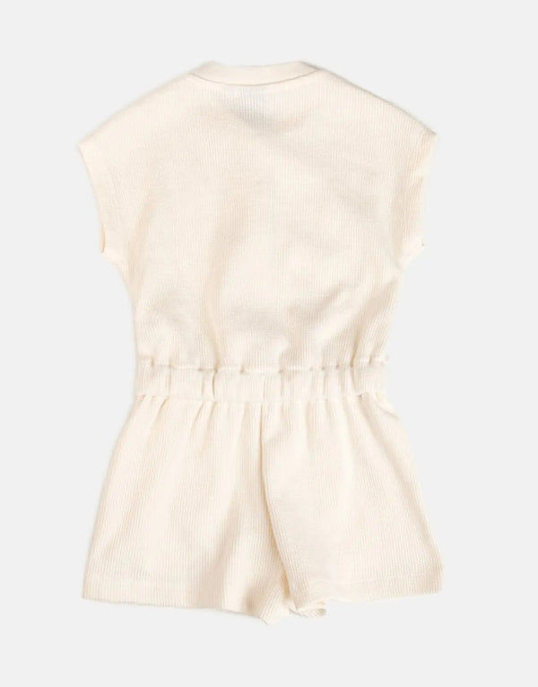 Polo Girls Gina Textured Off White Jumpsuit