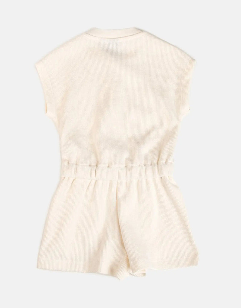 Polo Girls Gina Textured Off White Jumpsuit