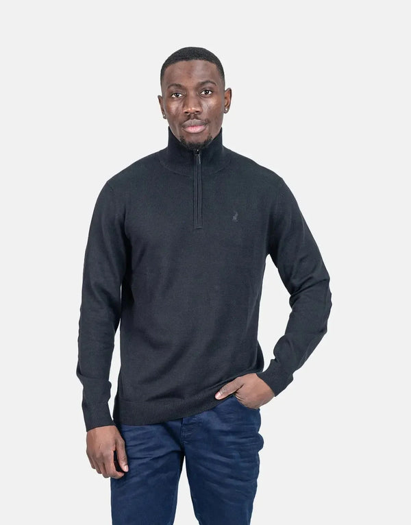 Polo Quarter Zip Funnel Neck Knitwear