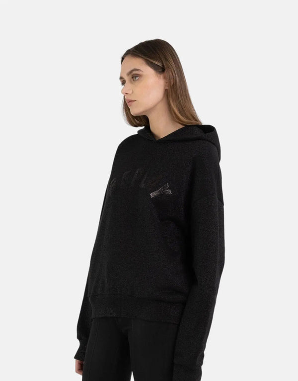 Replay Bling Hooded Black Sweatshirt