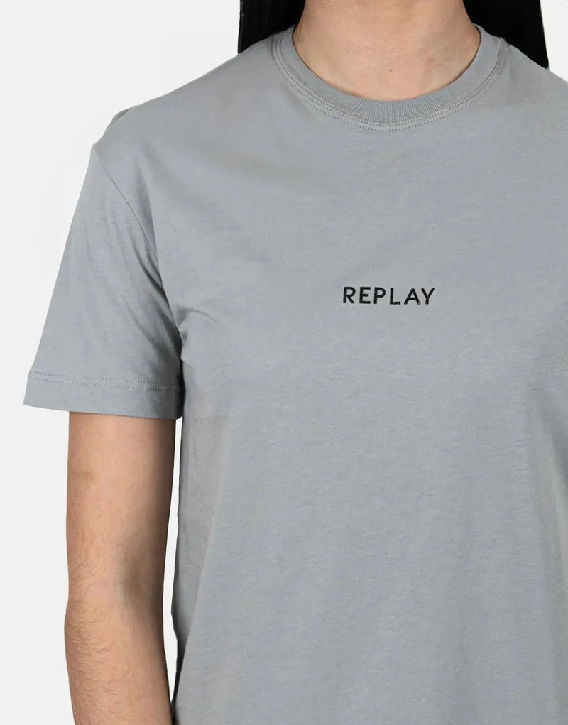 Replay Glitter Logo Grey T-Shirt