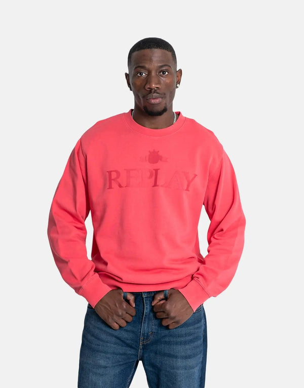 Replay Large Font Sweatshirt Pink