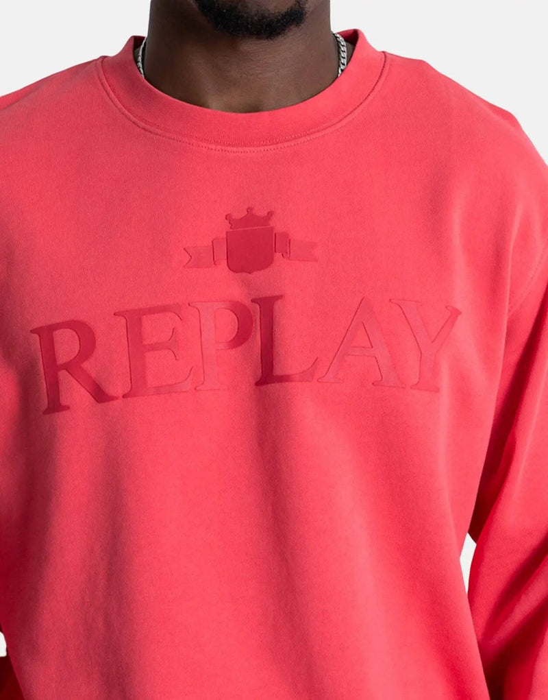 Replay Large Font Sweatshirt Pink