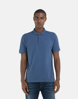 Replay R Badge Blue Polo Shirt