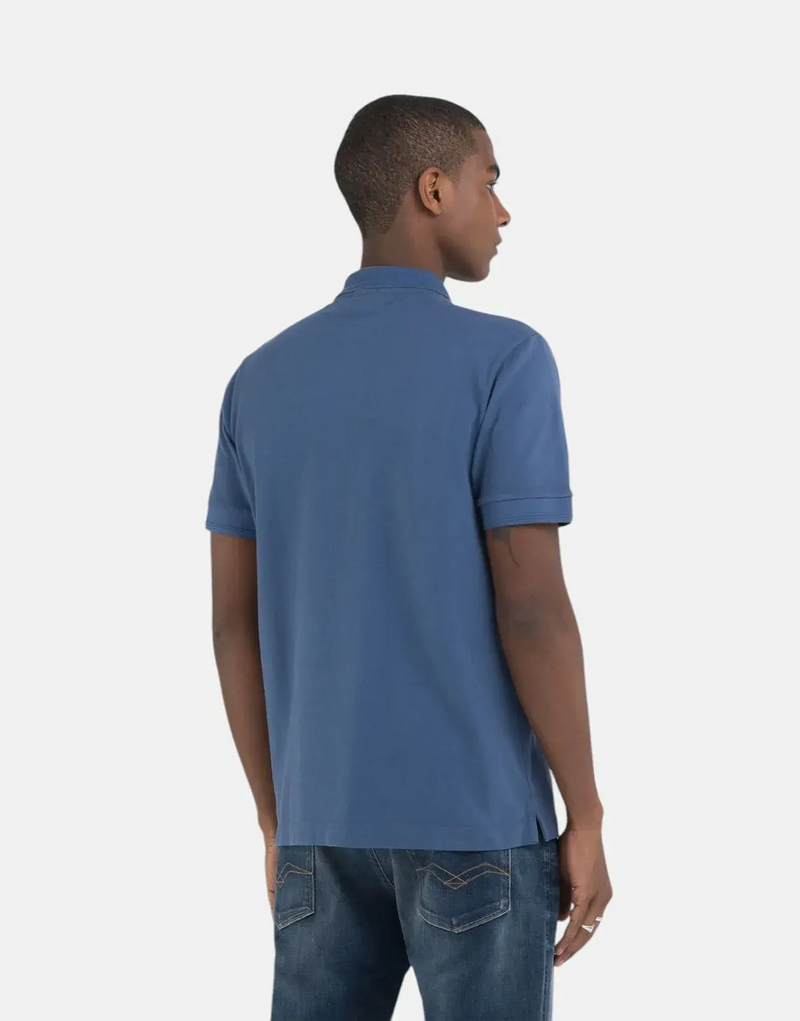 Replay R Badge Blue Polo Shirt