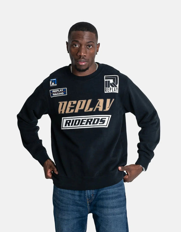 Replay Racing Badges Sweatshirt Black