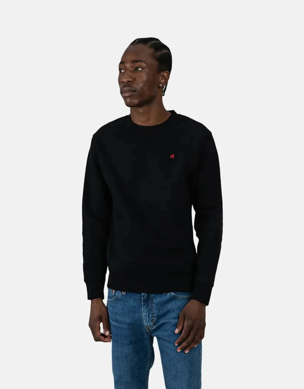 Replay Red R-Logo Black Sweatshirt