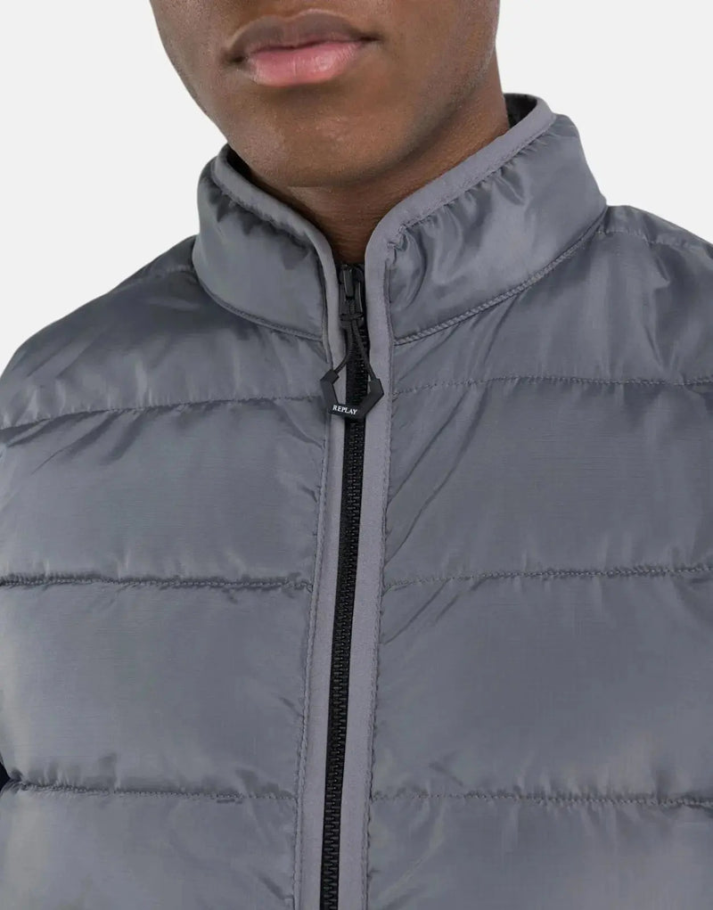 Replay Sleeveless Puffer Jacket Grey