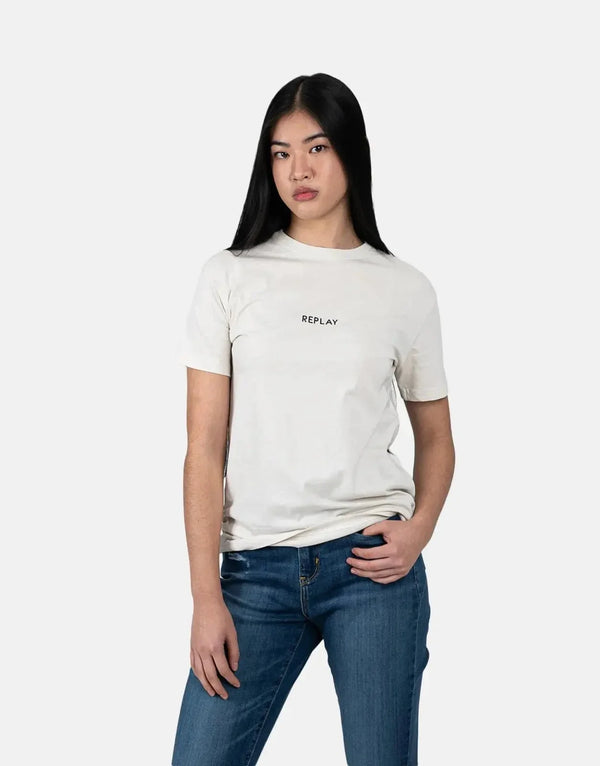 Replay Centre Print White T-Shirt