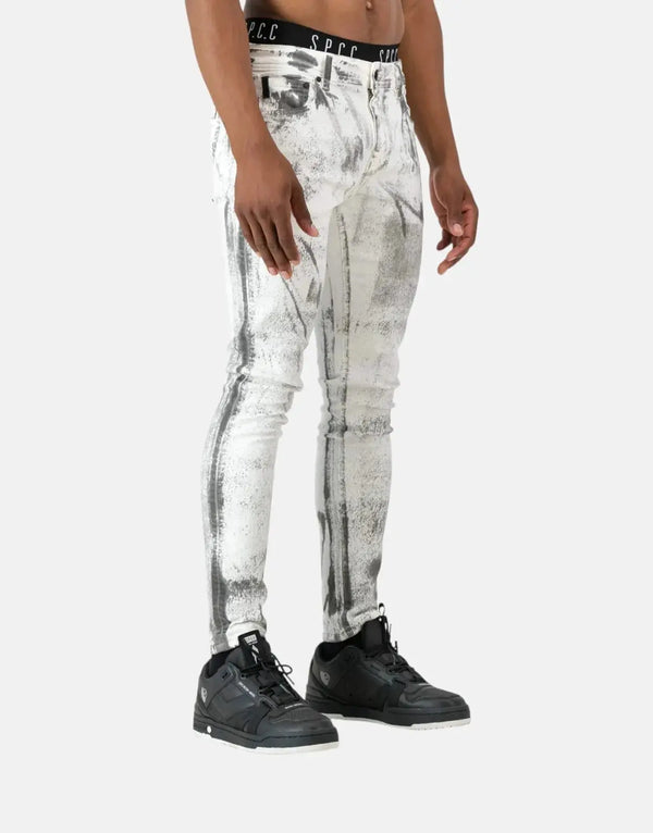 SPCC Fracture White Jeans