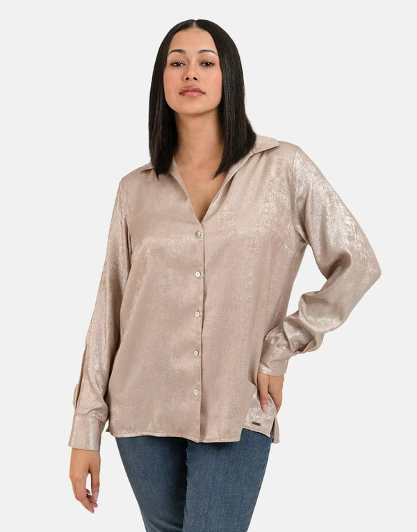 Sissy Boy Oversized Button Up Shirt Champagne