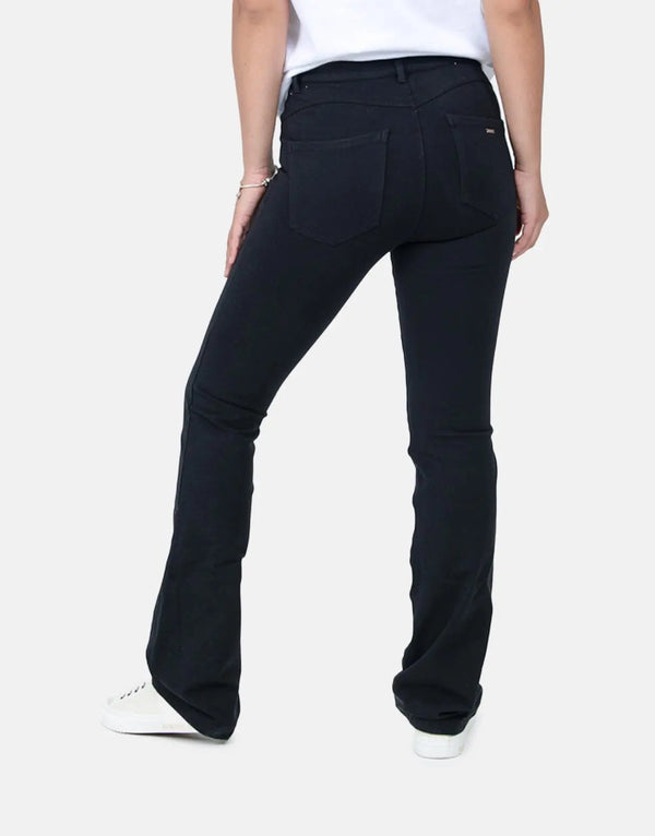 Sissy Boy Zip Knit High Waisted Black Denim Bootleg Jeans