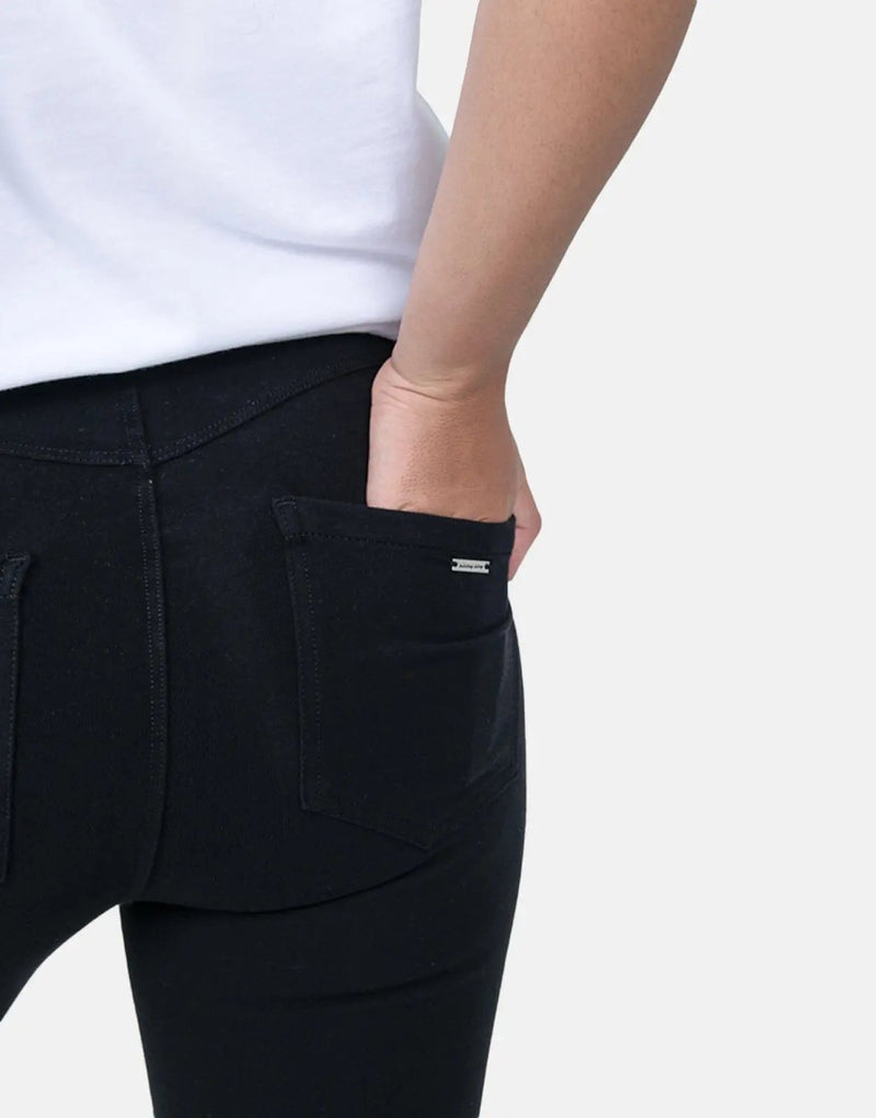 Sissy Boy Zip Knit High Waisted Black Denim Bootleg Jeans