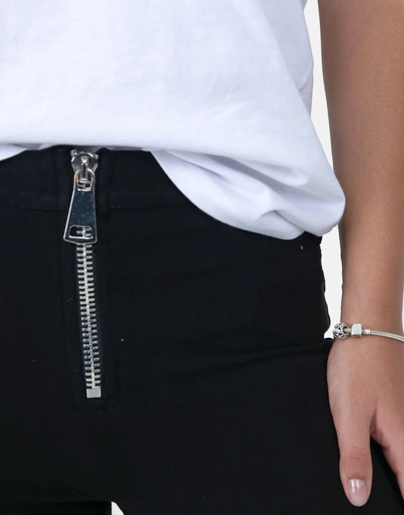 Sissy Boy Zip Knit High Waisted Black Denim Bootleg Jeans