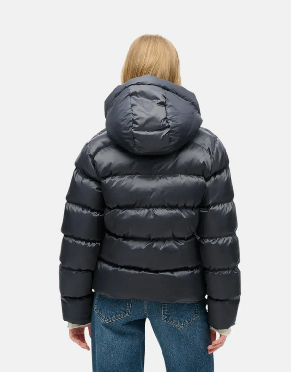 Superdry Hooded Luxe Sports Puffer Ebony Sheen Jacket