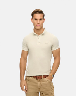 Superdry Vint Destroy Chalk White Polo Shirt