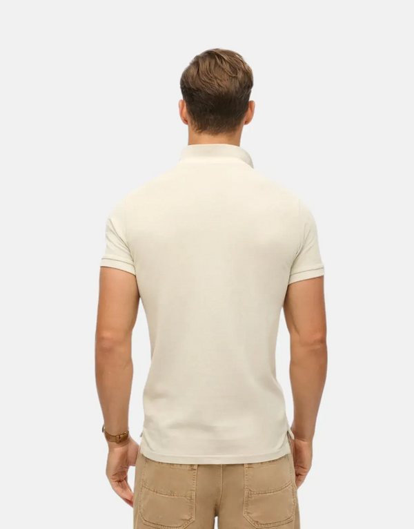 Superdry Vint Destroy Chalk White Polo Shirt