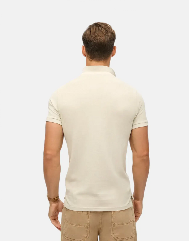 Superdry Vint Destroy Chalk White Polo Shirt