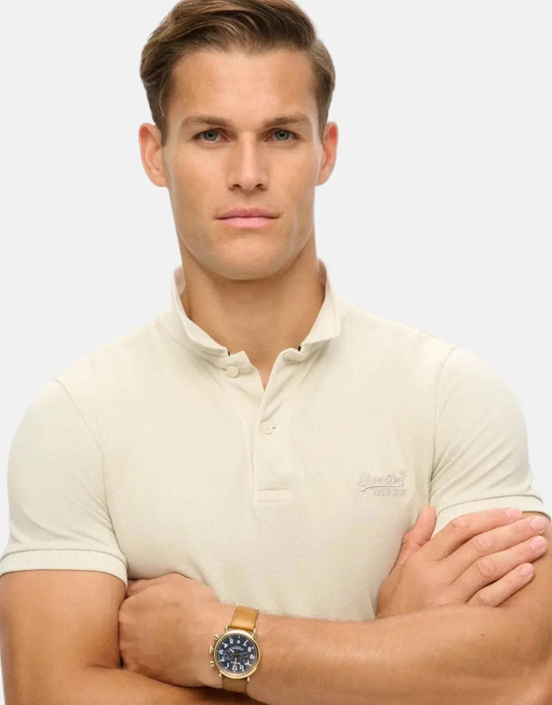 Superdry Vint Destroy Chalk White Polo Shirt