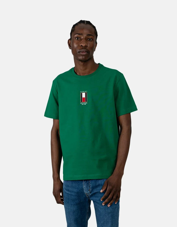 Tommy Hilfiger Vertical Flag T-Shirt Green